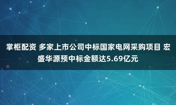 掌柜配资 多家上市公司中标国家电网采购项目 宏盛华源预中标金额达5.69亿元
